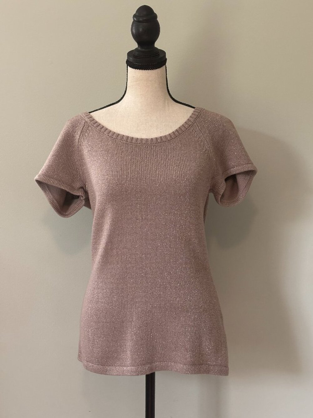 Banana Republic Mauve Metallic Knit Top Small Like New